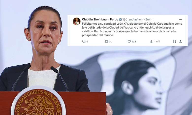 Sheinbaum felicita al nuevo papa, León XIV